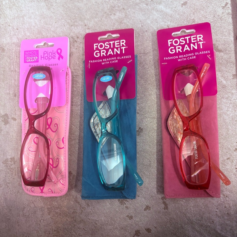 Foster Grant Eyewear Collection - Pink, Blue, Red